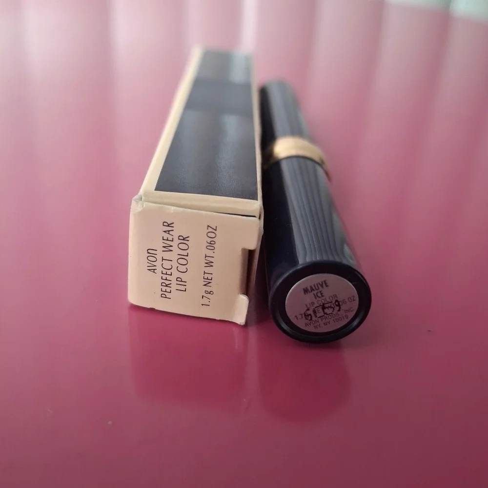 Avon Perfect Wear Lipstick Mauve Pink Long Lasting Slim Case NOS Vintage - Picture 5 of 6
